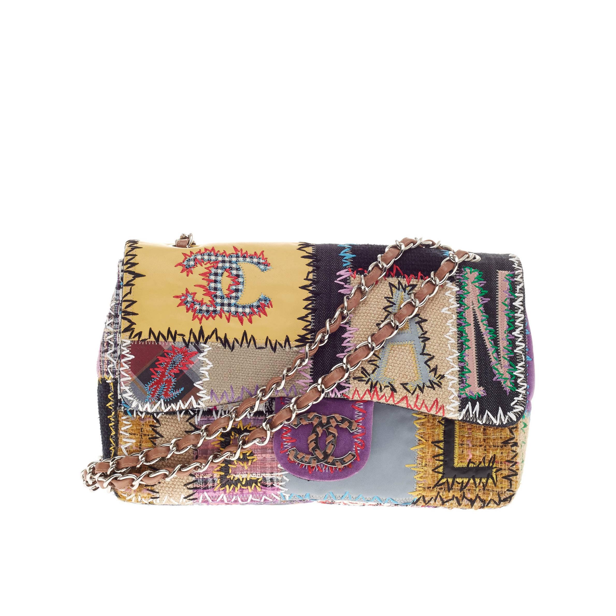 Chanel Classic Flap Multicolor Patchwork Jumbo