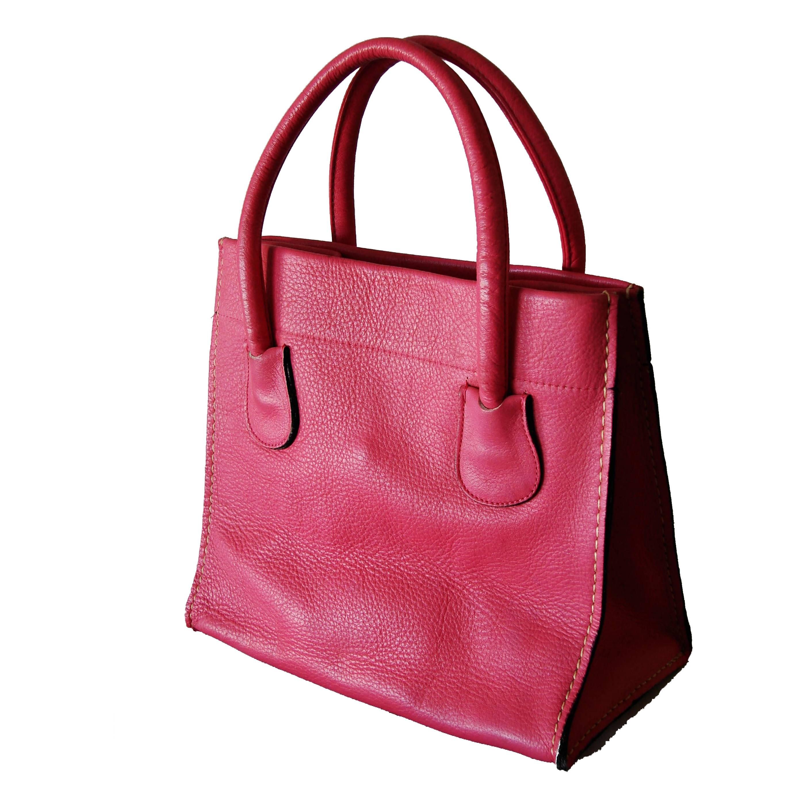 Bonnie Cashin for Coach Mod Pink Leather Dinky Tote Bag 1960s NYC Pre Creed