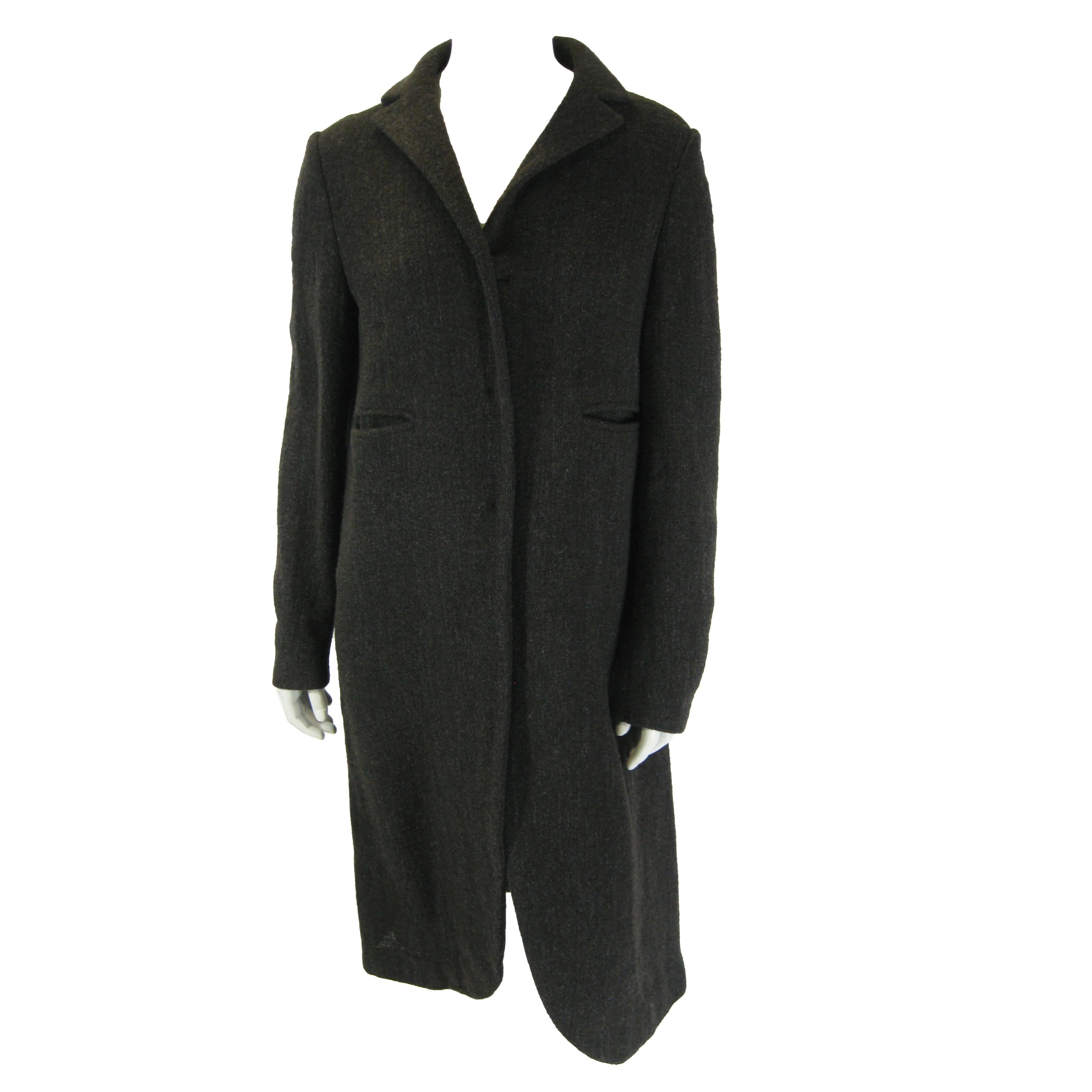 Gianni Versace Deep Forest Green Shearling Coat With Shawl Collar For ...