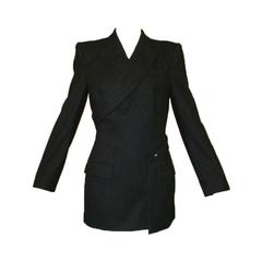 Alexander McQueen A/W 2001 "What a Merry Go Round" Black Wool Wrap Jacket Coat 11