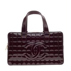 Chanel Chocolate Bar CC Bowler Patent Large