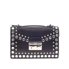 Prada Convertible Sound Bag Studded Saffiano Leather Mini