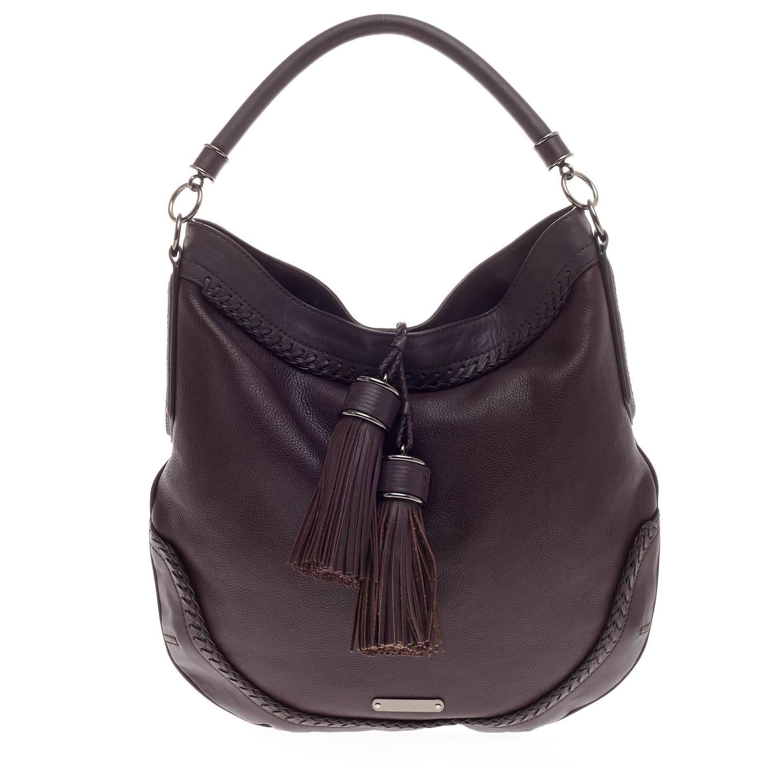 Burberry Tassel Hobo Leather Large at 1stdibs