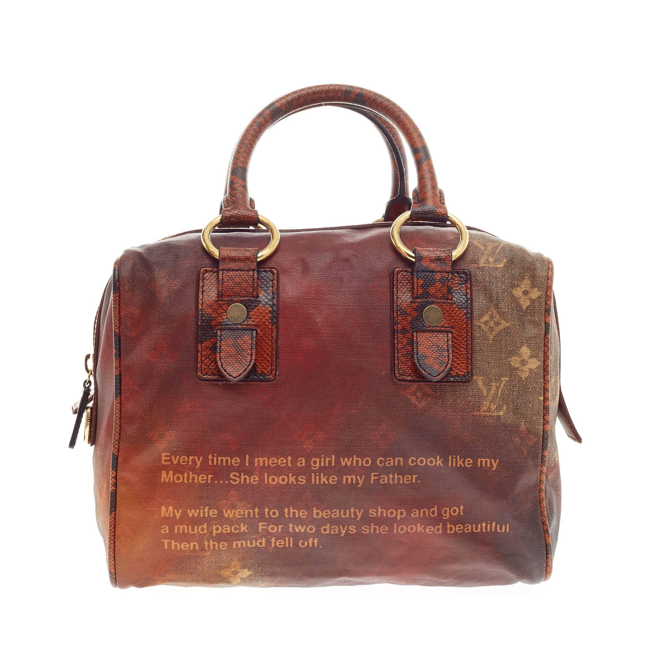 Louis Vuitton Limited Edition Mancrazy Jokes Monogram Canvas and Snakeskin