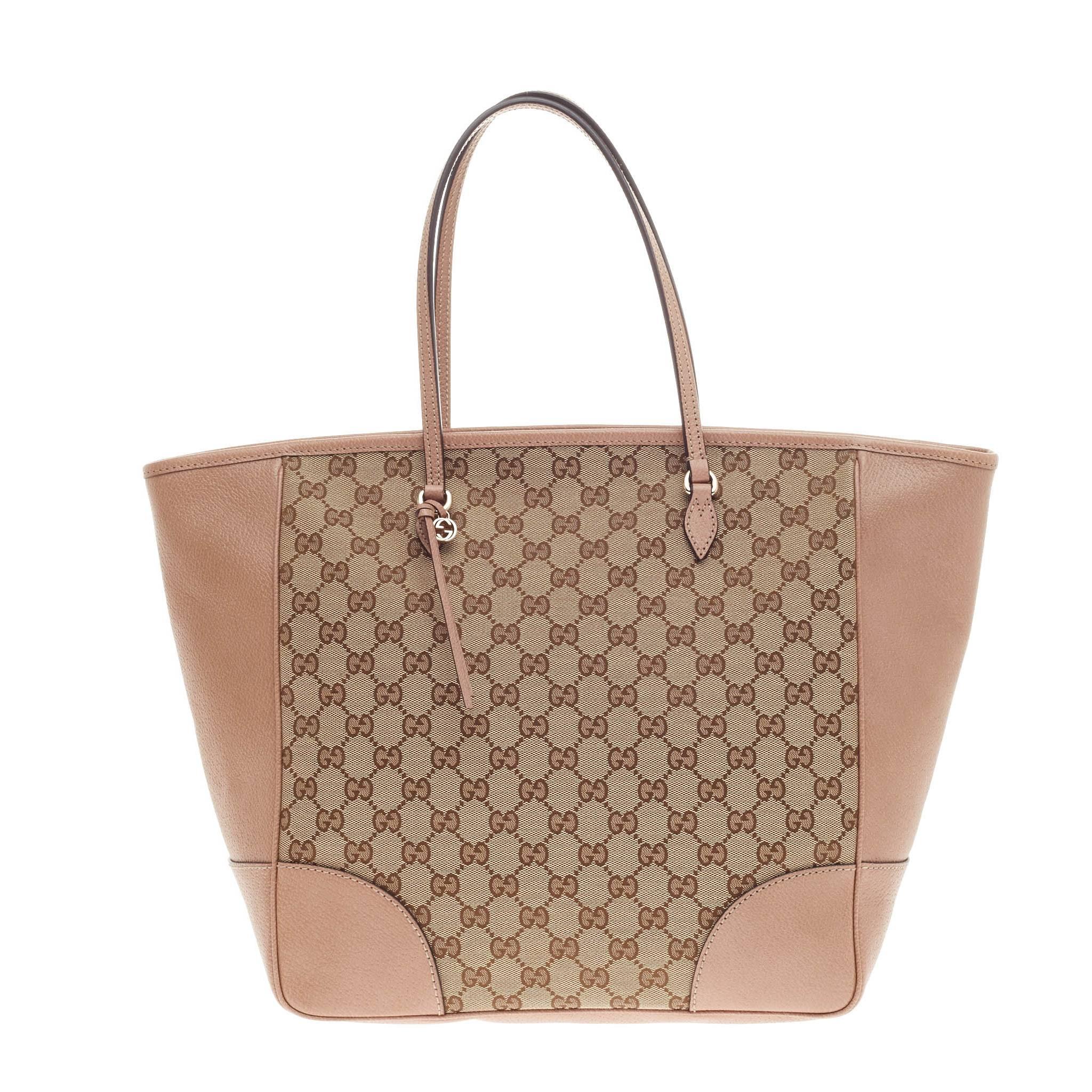Gucci Bree Original Tote Leather and GG Canvas Medium