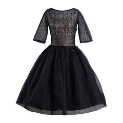 Vintage 1950s Franklin Original Lace Organza Dress