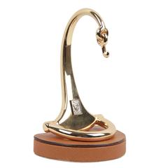 GUCCI Italian VINTAGE Gold Metal Horsebit POCKET WATCH HOLDER Stand 1