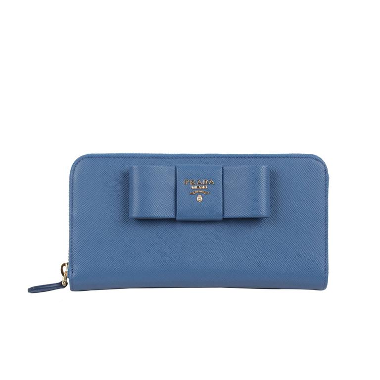 prada saffiano fiocco bow wallet