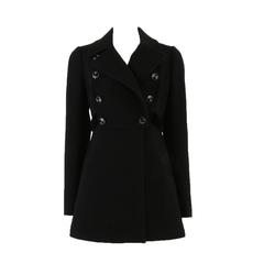 Rebecca Taylor Black Double Breasted Wool Coat
