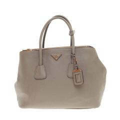 Prada Double Zip Convertible Tote Vitello Daino Large