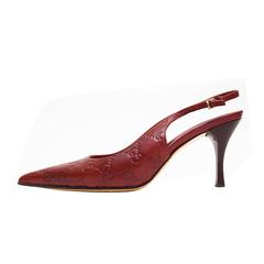 Gucci Merlot Guccisima Leather Slingback