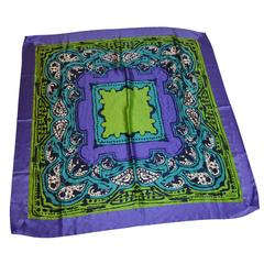 Vera Huge Bold Multi-Color Silk with Double-Layer Border Scarf