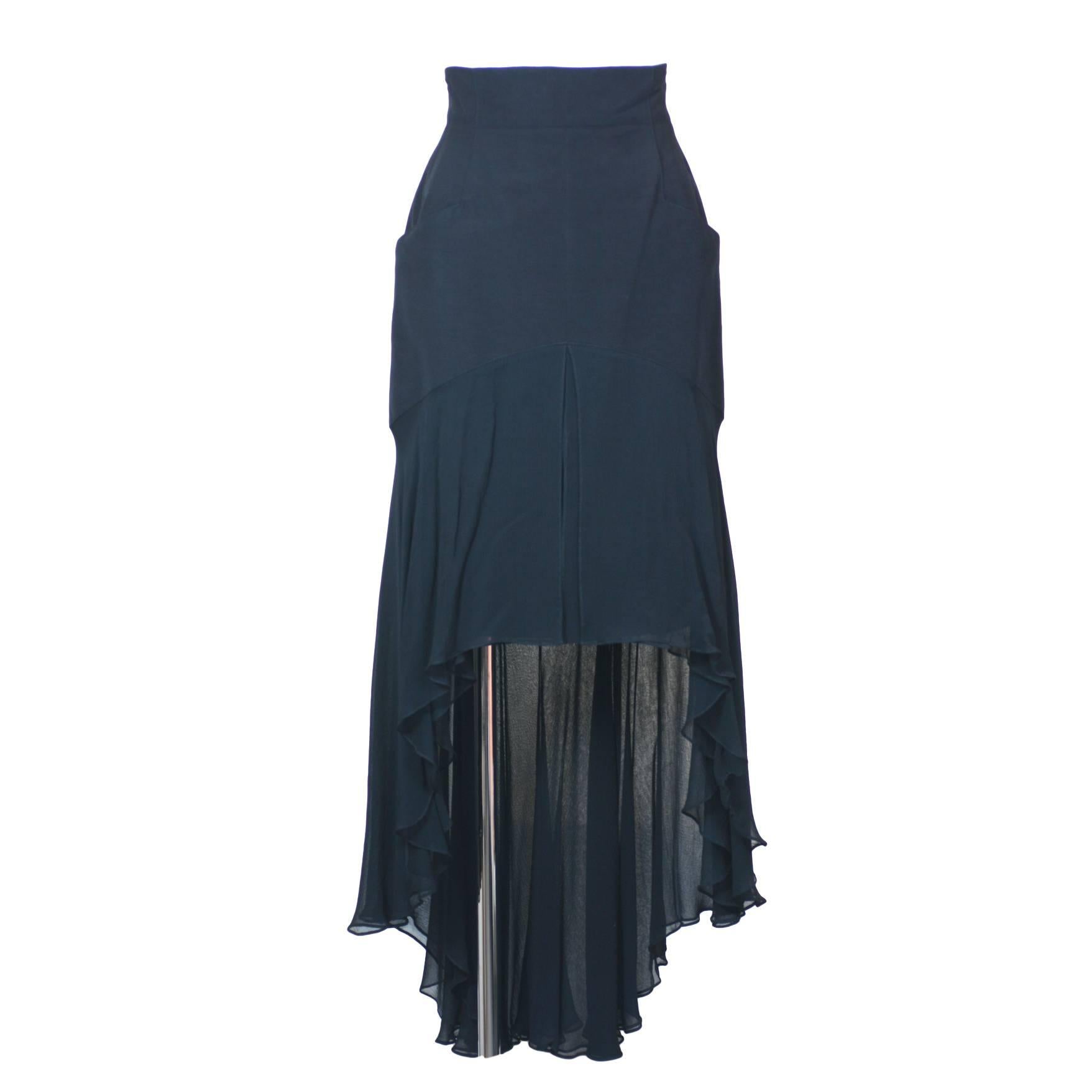 Karl Lagerfeld Dipping Hem Chiffon Skirt For Sale at 1stDibs | how to ...