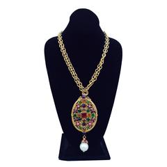 Chanel Pendant Brooch Necklace 1980s