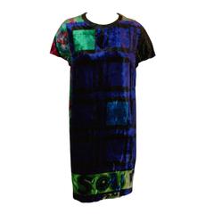 S/S 1991 Gianni Versace Couture Pop Art Mod Velvet Mini Dress