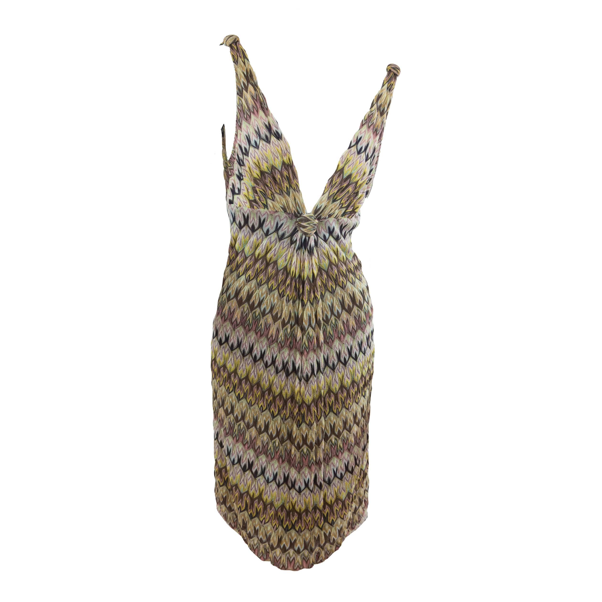 Multicolor Missoni Sleeveless Knit Dress