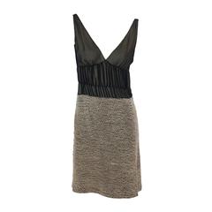 J. Mendel Black Silk & Ivory Tweed Dress