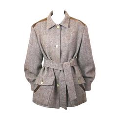 Hermes Tweed and Leather Trimmed Jacket 7