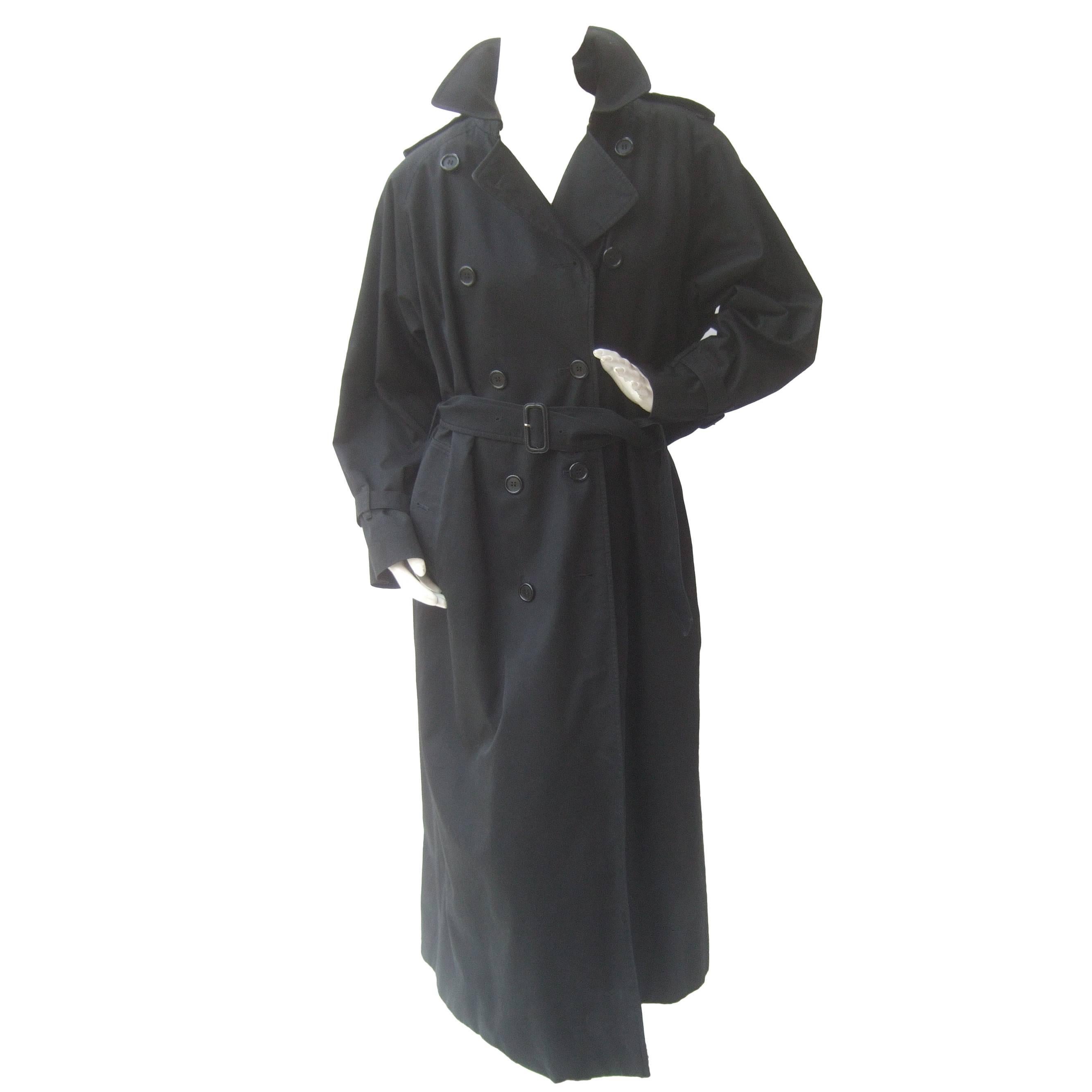 Burberry's Prorsum Vintage Women's Black Belted Trench Coach Size 10 X X Long