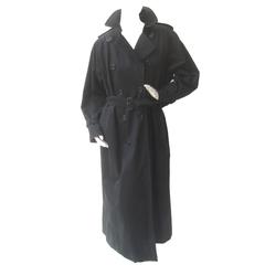 Burberry's Prorsum Retro Women's Black Belted Trench Coach Size 10 X X Long