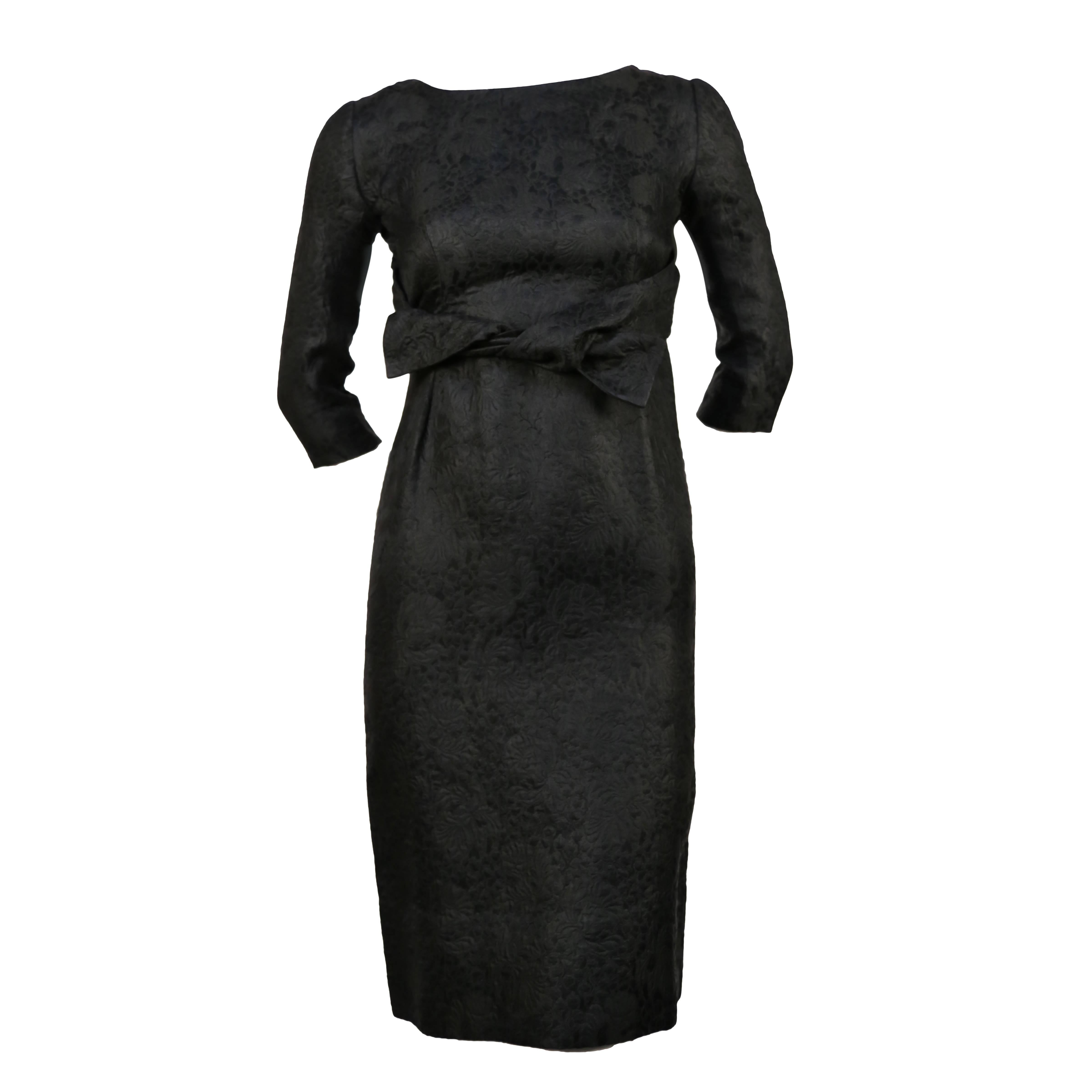 1960's BALENCIAGA haute couture black brocade dress and jacket For Sale ...