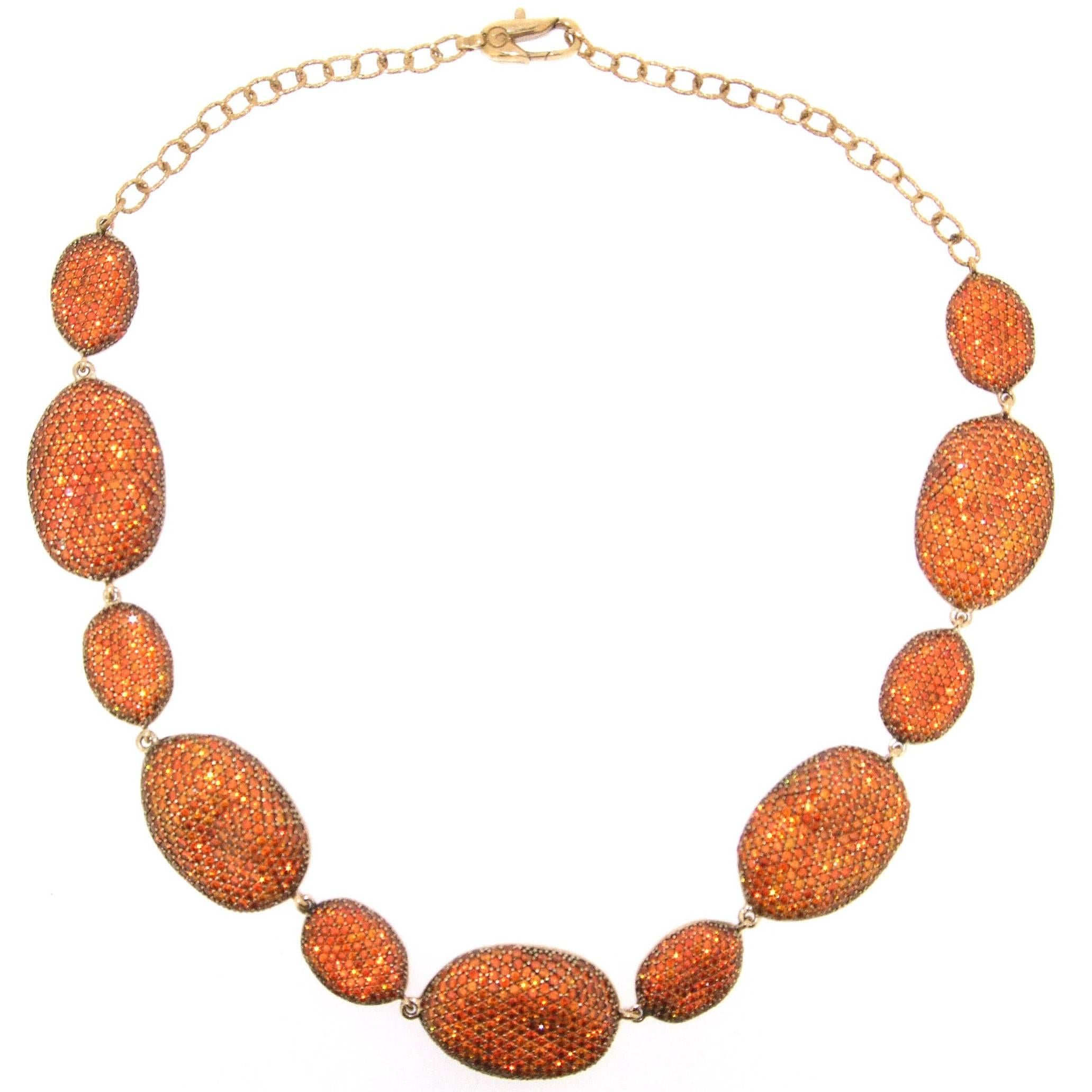 Amber Crystal Rococo Necklace by JCM London For Sale