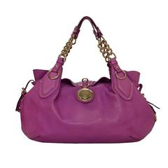 Versace Purple Leather Shoulder Bag GHW