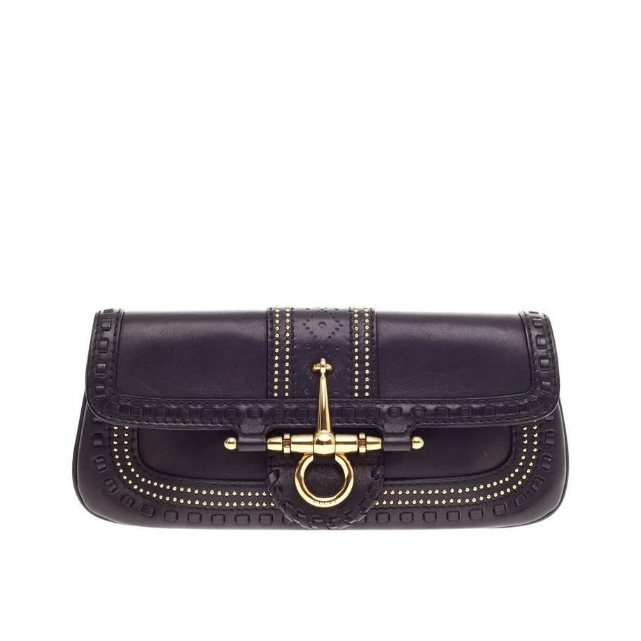 Gucci Snaffle Bit Convertible Clutch Leather