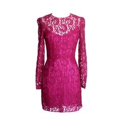 Dolce&Gabbana Dress Hot Magenta Pink Lace  42 / 6  nwt