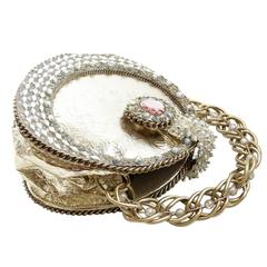Mary Francis Metallic Gold Leather Evening Bag 6