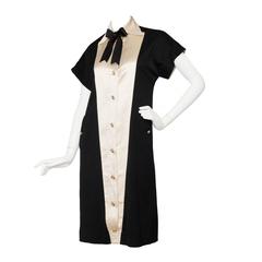 1980s Chanel Silk & Wool Cocktail Dress