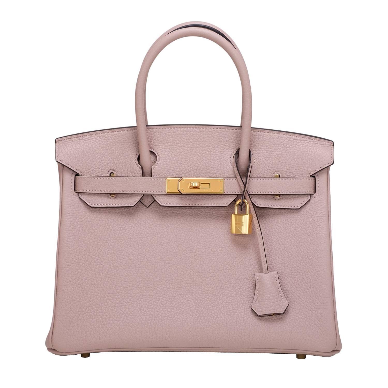 Hermes Glycine Leather Birkin 30cm Gold Hardware