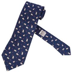 Vintage Hermes Silk Necktie "Polar Bears"
