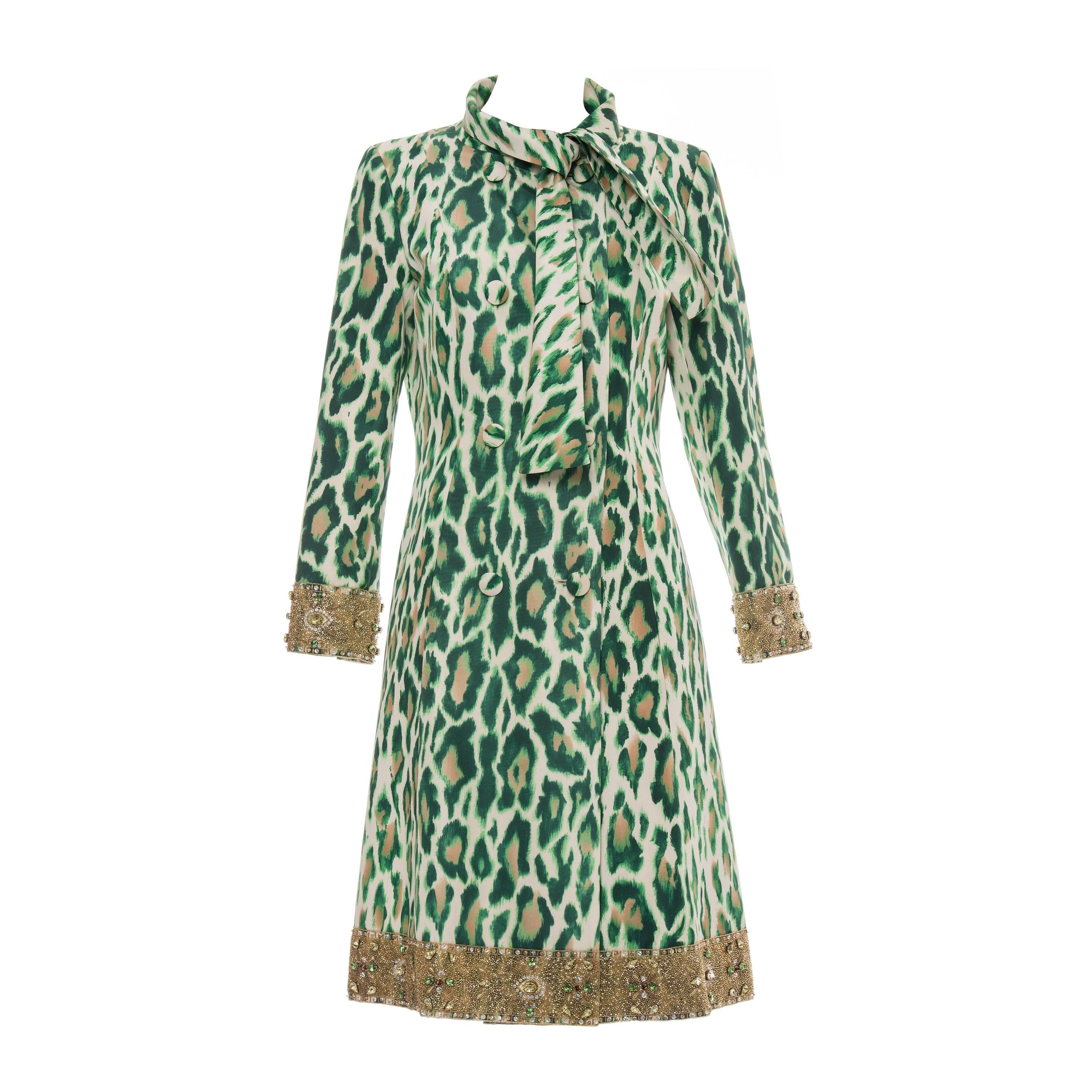 Christian Dior By John Galliano Silk Embellished Leopard Coat, Resort 2008 
