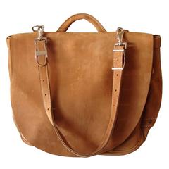 The J. Peterman Company 'The Counterfeit' Large Leather Mailbag Deadstock 1980s 9
