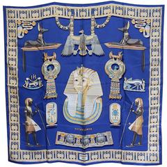 Hermes large silk scarf Tutankhamun 1976 Vladimir Rybaltchenko