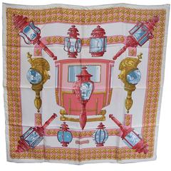 Hermes large silk scarf Feux de Route 1971 Caty Latham in box
