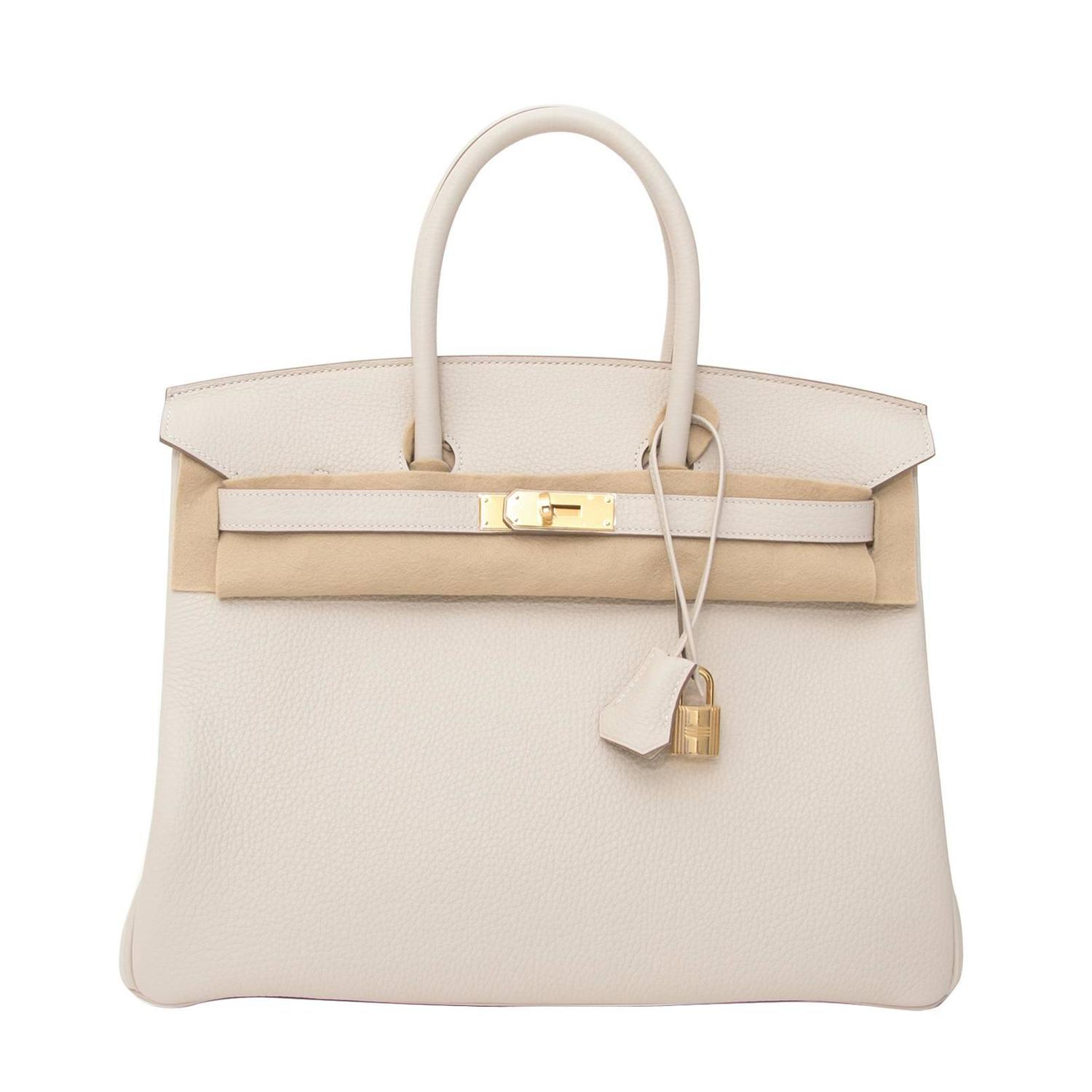 Hermes Birkin 35 Craie White Clemence Taurillon GHW For Sale at ...