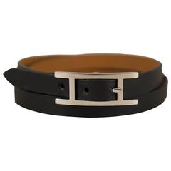 Hermes Bracelet Cuir Hapi Leather Chamonix Black Palladium Hardware 2016