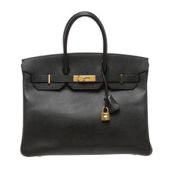 Hermes Noir (Black) Epsom Leather Birkin 35cm Handbag GHW