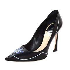 Christian Dior Black Leather Paradise Songe Pumps sz 38.5