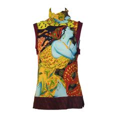 1990's Jean Paul Gaultier Sleeveless Red Print Top 10