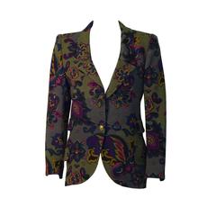1980's Ungaro Khaki Floral Blazer 4