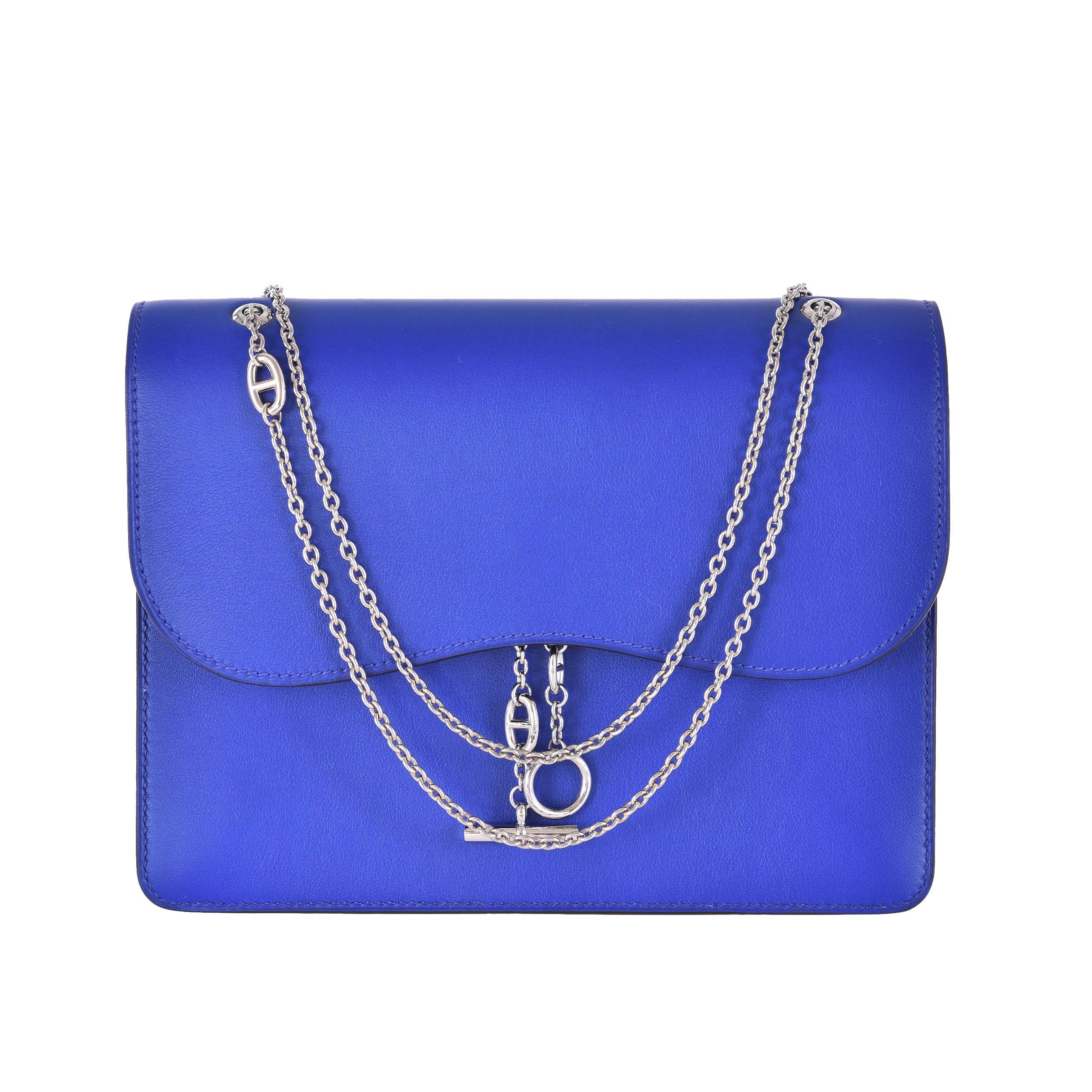 Hermes Catenina Bag Clutch Blue Electric Gorgeous New Bag! JaneFinds