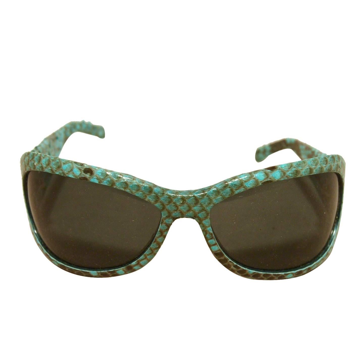 Techno Marine Blue Snakeskin Sunglasses