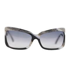 NUOVELLE VAGUE striped MINT sunglasses DAYTONA TA11 120 frame with RHINESTONES