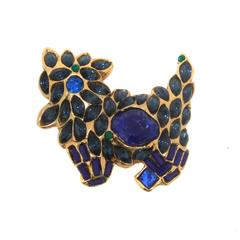 Alexis Lahellec Paris Blue Dog Brooch