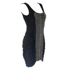 Retro Iconic Gianni Versace Couture Draped Bodycon Cutout Dress