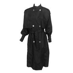 Celine lightweight black belted trench rain coat 