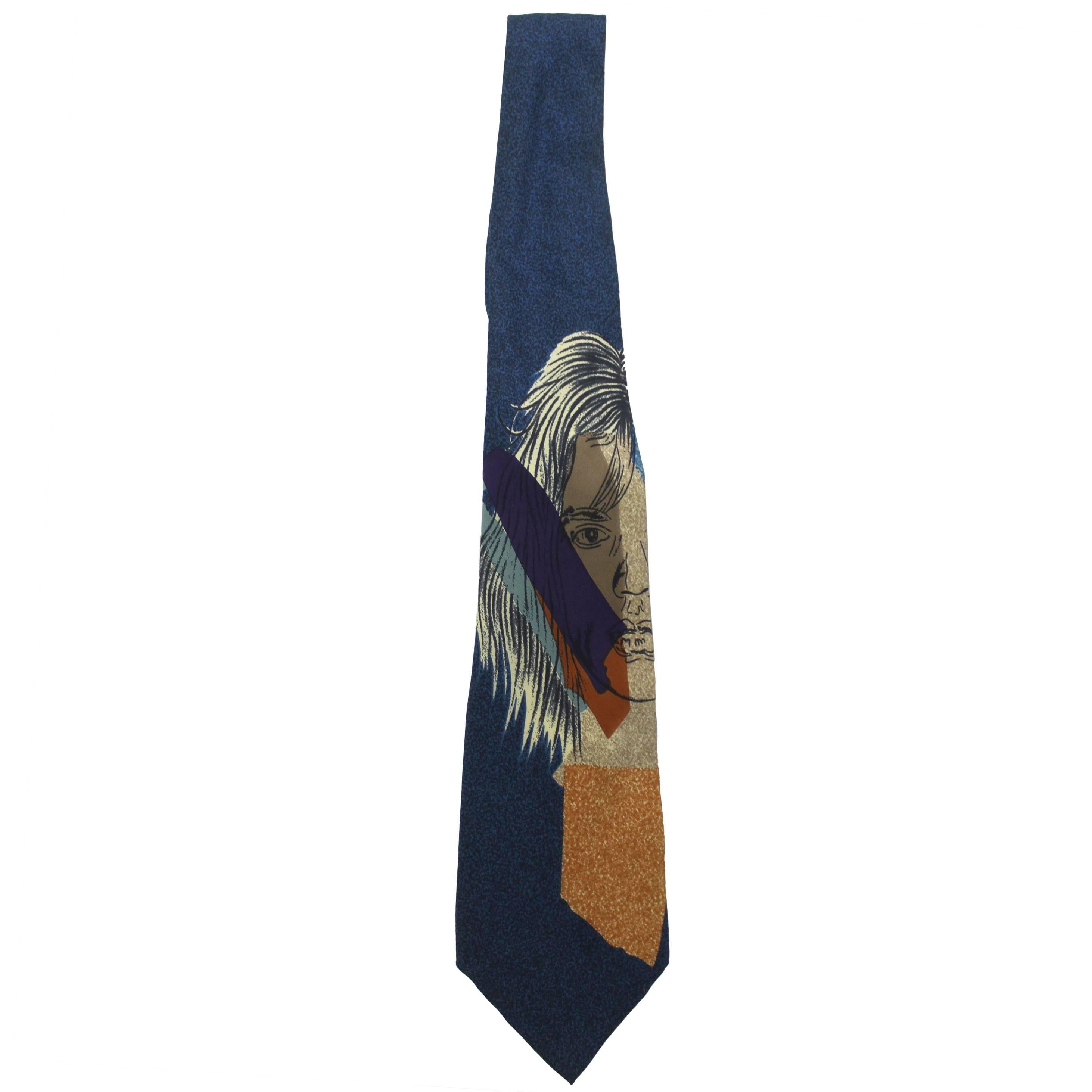Claude Montana All Silk Portrait Necktie For Sale